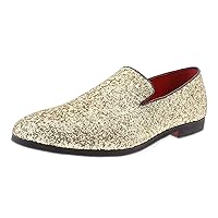 Mens Loafers Dress Shoes Glitter Tuxedo Suit Shoes Slip On Casual Shoes