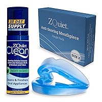 ZQuiet Anti-Snoring Mouthpiece Solution - Comfort Size #2 (Single Device) + Cleaner (1.5oz Bottle) - Made in USA Snoring Solution for a Better Night’s Sleep (Blue)