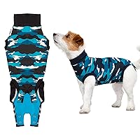 Suitical Recovery Suit for Dogs | Spay and Neutering Dog Surgery Recovery Suit for Male or Female | Soft Fabric for Skin Conditions | XS | Neck to Tail 15.7”-17.7” | Blue Camouflage