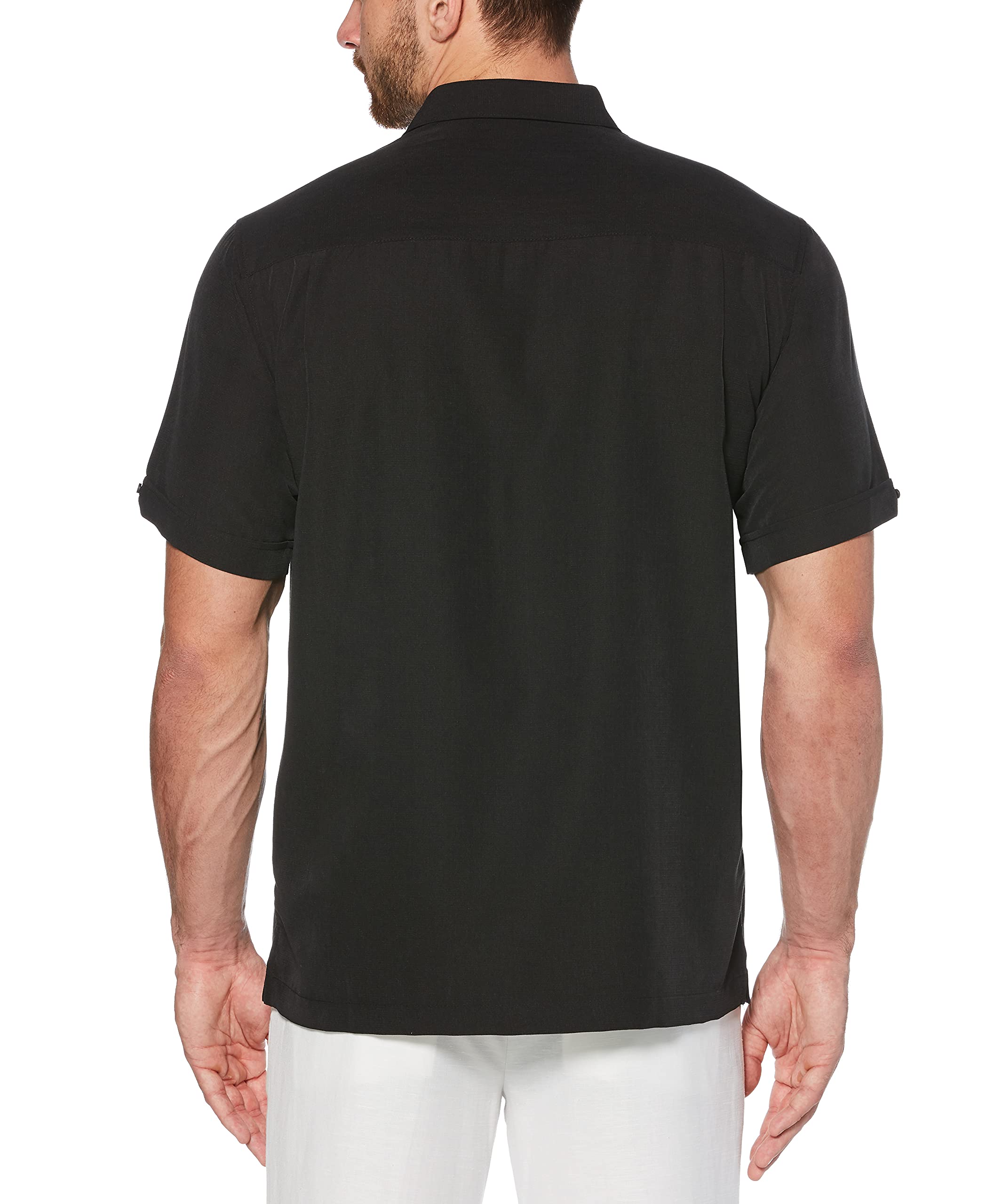 Cubavera Men's Striped Panel Dobby Short Sleeve Button-Down Shirt (Size Small - 5X Big & Tall)