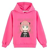 Kids Anime Long Sleeve Hoodie,Anya Forger Classic Pullover Spy Family Hooded Sweatshirts for Girls