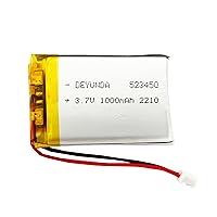 FITHOOD 523450 3.7v Battery Rechargeable LI-PO Battery with JST Connector for Household Appliances