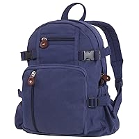 Rothco Vintage Canvas Compact Backpack, Navy Blue
