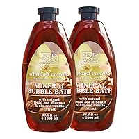 Dead Sea Collection Almond Vanilla Bubble Bath for Women and Men with Dead Sea Salt - Nourishing and Moisturizing Skin - Pack of 2 (67.6 fl.oz)