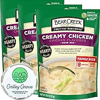 Bear Creek Creamy Chicken Dry Soup Mix Starter Kit Bulk (3-Pack) Pre-Packaged, Cooks in 12 Minutes, 24 Servings Bundle With Galley Grove Sugar Free Breath Mints