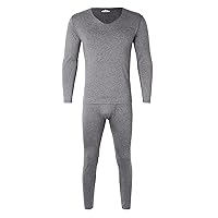 Thermal Underwear for Men Soft Long Johns Solid Thermal Bottoms and Tops Base Layer 2 Pieces for Cold Winter Weather