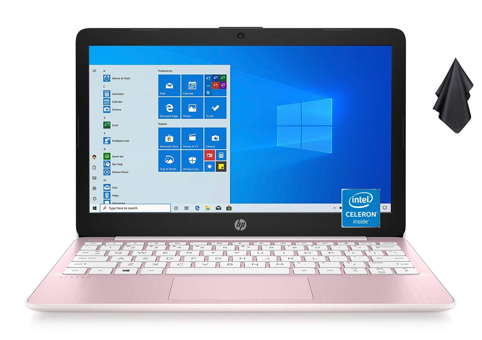 2021 Newest HP Stream 11.6-inch HD Laptop, Intel Celeron N4020, 4GB RAM, 64GB emmc, Windows 10 Home in S Mode with Office 365 Personal for 1 Year, Rose Pink