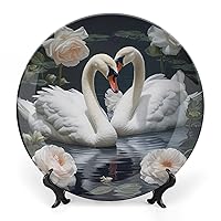 Swan (1) Bone China Decorative Plate Ceramic Dinner Plates Decorative Plate Crafts for Women Men