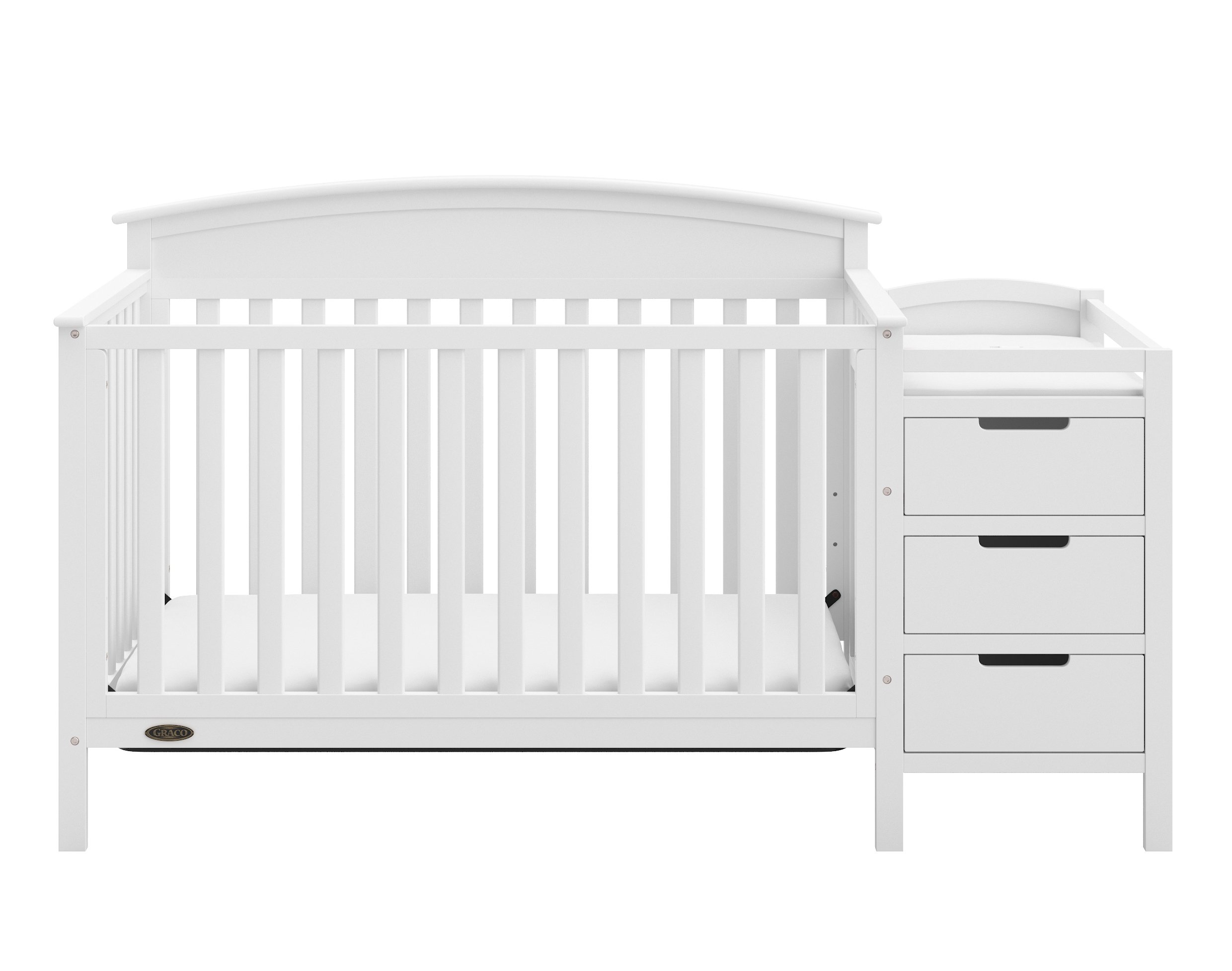 Graco Benton 4-in-1 Convertible Crib and Changer (White) – Crib and Changing Table Combo, Includes Water-Resistant Changing Pad, 3 Drawers, Converts to Toddler Bed, Daybed and Full-Size Bed