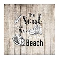 The Soul Like A Walk On The Beach Wooden Wall Names For Nursery Wooden Wall Name Signs Kirklands Wood Isabelline Plaque Solid Fashion Comic For Get Well 14X14 Inch