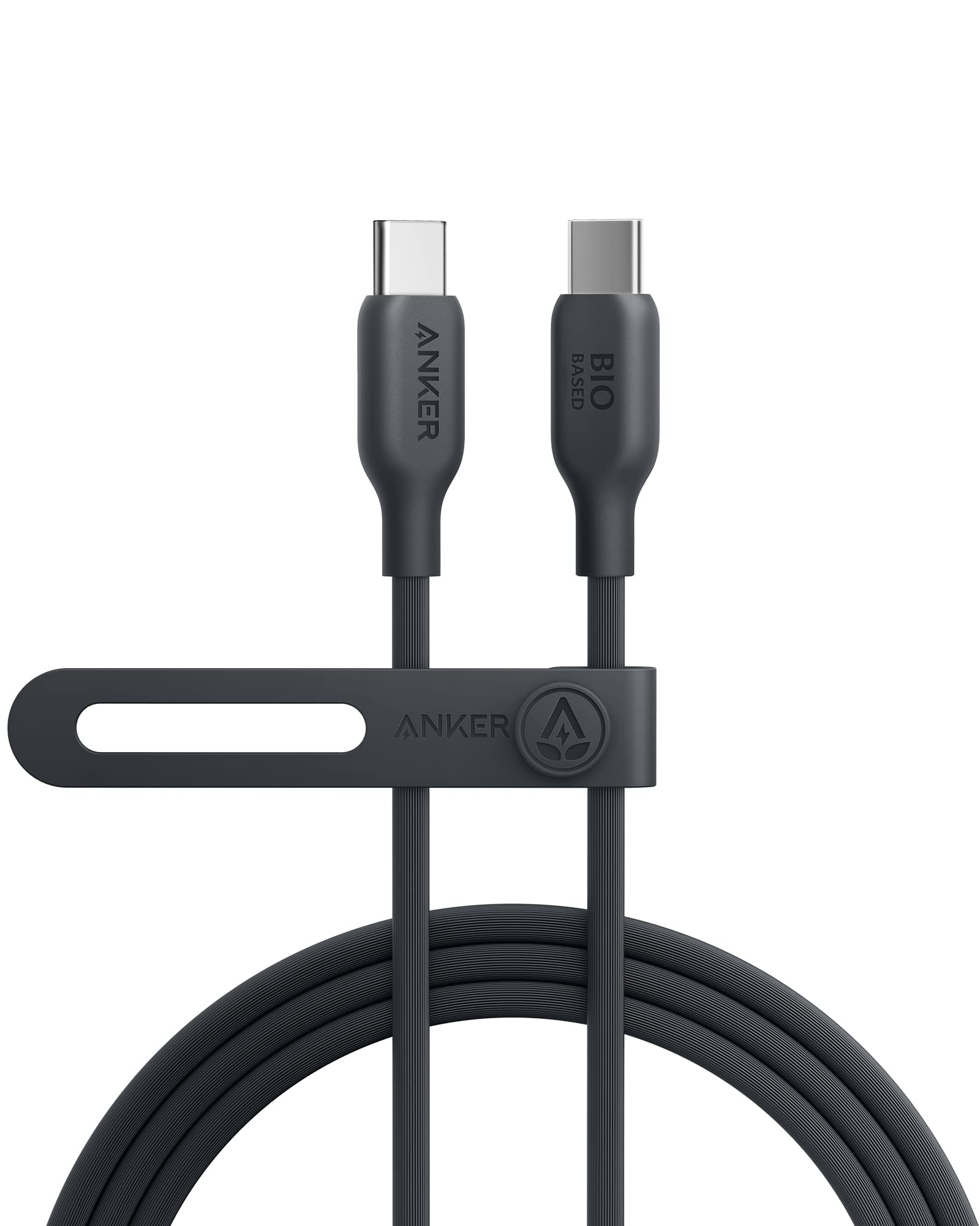 Anker 543 USB C to USB C Cable (140W 6ft), USB 2.0 Bio-Based Charging Cable for MacBook Pro 2020, iPad Pro 2020, iPad Air 4, Samsung Galaxy S23+/S23 Ultra/S22 Ultra (Phantom Black)