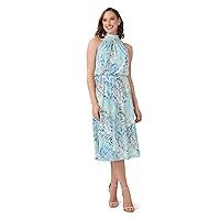 Adrianna Papell Women's Watercolor Floral Midi Dress