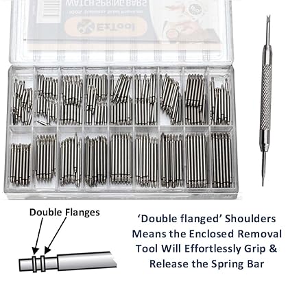 EZTool Spring Bar Pins; Durable 1.8mm, 8-25mm Rustproof. Perfect Fit Every Time + FREE Removal Tool
