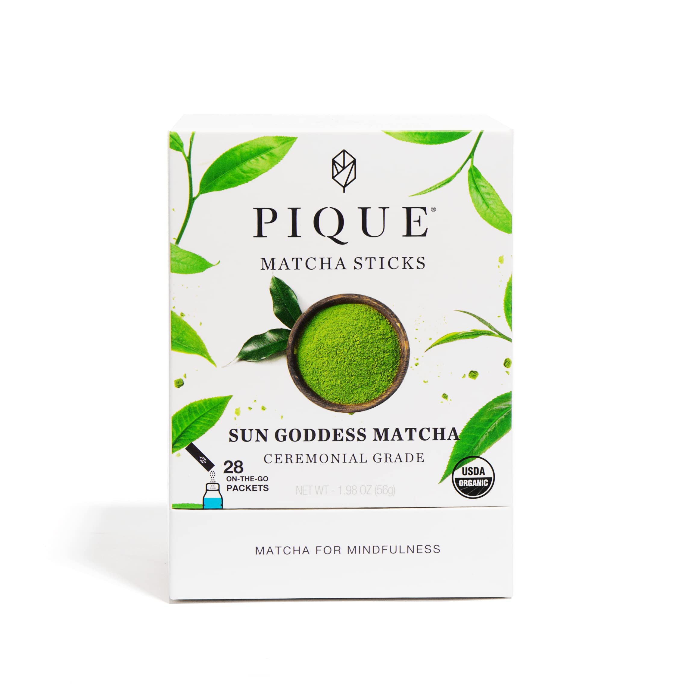 Pique Organic Sun Goddess Matcha - Real Ceremonial Grade Matcha Green Tea Powder - Energy, Immune Support, Healthy Collagen Production - Certified ...