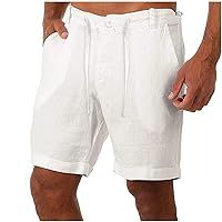 Mens Swim Trunks, Men's Shorts Summer Solid Loose Lace-up Pockets Quick Dry Workout Board Shorts Trendy Trousers