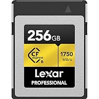 Lexar 256GB Professional CFexpress Type B Memory Card GOLD Series, Up To 1750MB/s Read, Raw 8K Video Recording, Supports PCIe 3.0 and NVMe (LCXEXPR256G-RNENG)