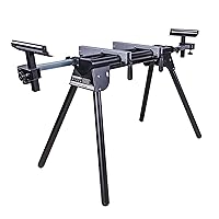 Power Tools EVOMS1 Miter Saw Stand Compact & Folding, Universal Fits Most Brands, Quick Release Mounting Brackets, Rollers, End Stops for Repeat Cutting , Black