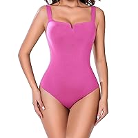 Avidlove Bodysuits for Women Square Neck Bodysuit Sleeveless Sexy Body Suits Double Lined One Piece Tank Top Body Suit