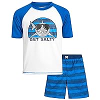 iXtreme Boys' Rash Guard Set - 2 Piece UPF 50+ Quick Dry Swim Shirt and Bathing Suit (12M-18)