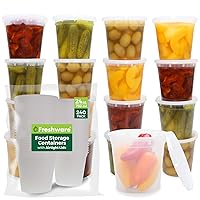 Freshware Food Storage Containers [240 Set] 24 oz Plastic Deli Containers with Lids, Slime, Soup, Meal Prep Containers | BPA Free | Stackable | Leakproof | Microwave/Dishwasher/Freezer Safe