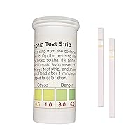 Ammonia NH3 Test Strips, 0-6ppm for Aquarium, Fish Tank and Pond Monitoring [Vial of 25]