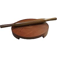 Wooden Belan Chakla, Wooden Chakla Belan, Wooden Circular Board with Rolling Pin
