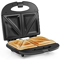 ESM2207# Sandwich Panini Maker Grilled Cheese Machine, Tuna Melt Omelets Non-stick Surface, 2 Slice, Black