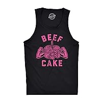 Mens Beef Cake Tanktop Funny Fitness Working Out Gym Trainer Graphic Tank Top