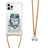 IVY Fashion Quicksand with Reinforced Corner and Drop Protection and Liquid Flow Design for iPhone 12 Pro Max Case - Owl Lady