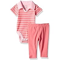 Hanes Unisex-Baby Ultimate Baby Flexy 2 Piece Set (Pant With Short Sleeve Polo Bodysuit)