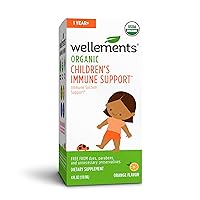Wellements Organic Children's Immune Support Syrup, Orange Flavor, 4 Fl Oz, Free from Dyes, Parabens, and unecessary Preservatives