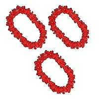 3 Pack Tropical Fiesta Red Hawaiian Lei Necklaces - 36