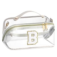 Christmas Birthday Gifts for Women - Personalized Monogram Clear Purses for Women Stadium Travel Toiletry Bag Makeup Cosmetic Birthday Gifts for Women Her Mom Friends Teacher Wife Girlfriend B