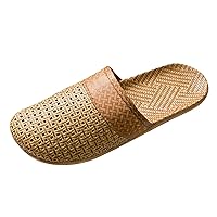 Slides Beach Sandals for Women Summer Couples' Same Non Slip Home Linen Slippers Wooden Floor Comfortable Sandals