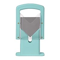 Hoan Bagel Guillotine Universal Slicer with Built In Safety Shield to Protect Fingers. Perfect for Smoothly Slicing Bagels, Buns, Muffins and More, Non Stick. 9.25 inch, Aqua Sky