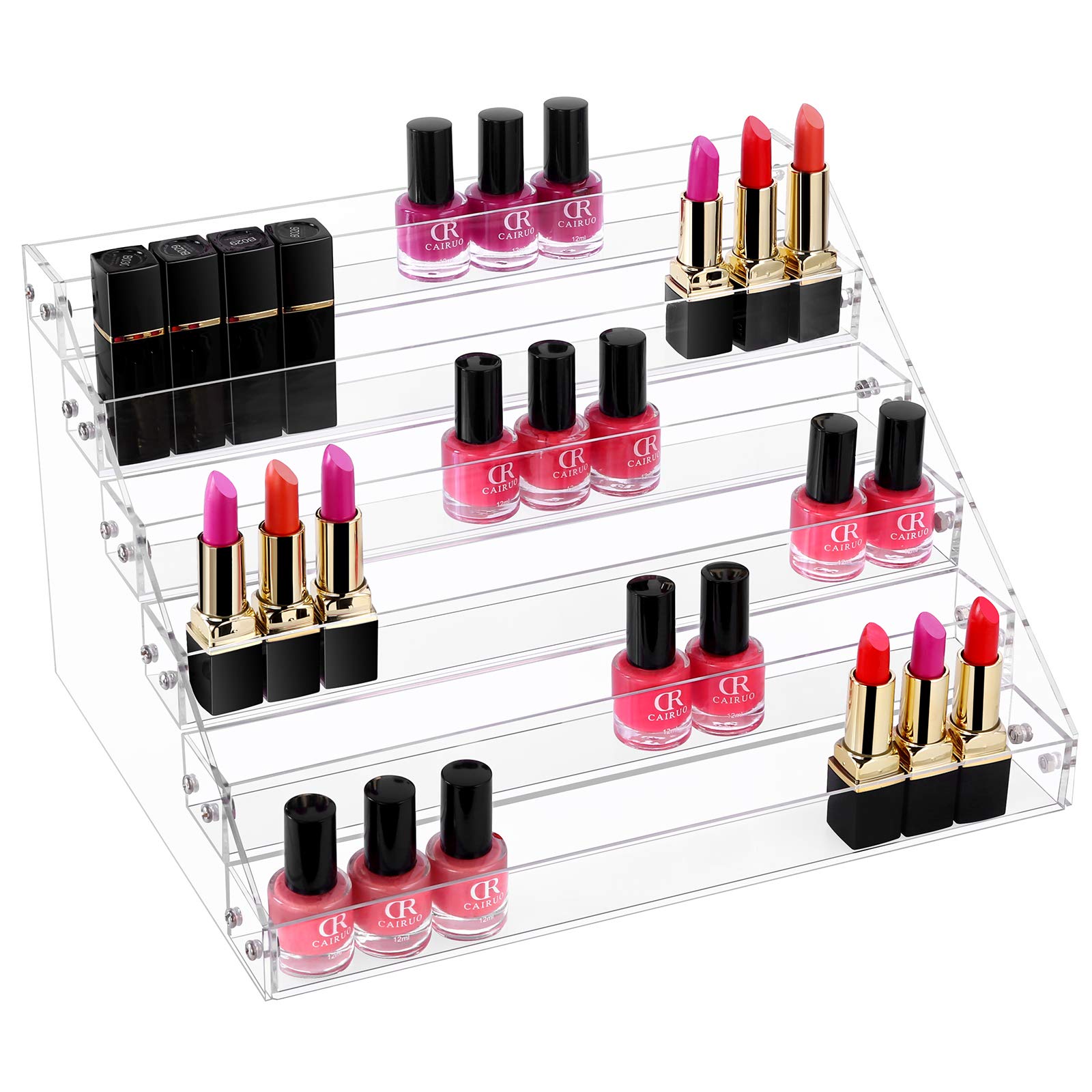 Gospire 6 Tier Clear Acrylic Nail Polish Ink Rack Sunglasses Organizer Eyeglasses Display Rack essential oil Stand Holder Jewelry Makeup Organizer