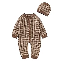 Toddler Boys Sweater Knitted Outfits Hat Set Boy Baby Girl Jumpsuit Cotton Sweater Romper Boys Boys 12 14…