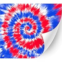 Glossy American Theme Patterned Adhesive Vinyl (American Flag Tie Dye, 13.5