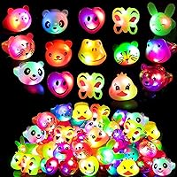 18 Pcs LED Light Up Ring - Colorful Flashing Bumpy Rings Finger Toys Novelty Glow in the Dark Soft Jelly Blinking Rings Party Favors for Adults Kids Bachelorette Party Halloween Concert Gifts