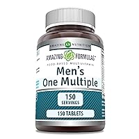 Amazing Formulas Men's One Multiple 150 Tablets | Multivitamin Supplement for Men | Perfect Blend of Vitamins, Minerals, 25 Million CFU Probiotics & More | Made in USA