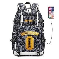 FANwenfeng Basketball Player W-estbrook Multifunction Backpack Travel Daypacks Fans Bag for Men Women (Style 5)