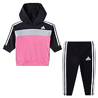adidas Girls 2-piece Color Block French Terry Pullover & Legging Set