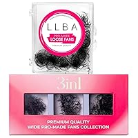 LLBA Promade Fans (2 Boxes) (10D-0.03 CC 9-10-11mm & 10D-0.03 CC 12mm) | Handmade Volume Eyelashes | Long Lasting | Easy Application