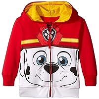 Nickelodeon Toddler Boys' Paw Patrol Character Big Face Zip-Up Hoodies, Marshall Red, 2T
