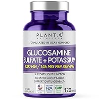 PLANT.O NUTRITION Glucosamine Sulfate with Potassium | Strong Joint Support Supplement | Supports Cartilage and Connective Tissues | Aids Knee and Bone Structure | 120 Tablets