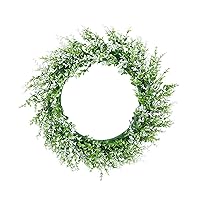 Dried Flowers, Artificial Plants & Flowers, Realistic Spring Green Leaf Wreath Decorative Wreath for Front Door, Artificial Farmhouses Decorations 40cm Diameter