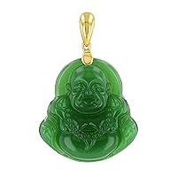 Happy Laughing Buddha Green Jade Pendant, Genuine Certified Grade A Jadeite Jade Hand Crafted, Buddha Medallion, Buddha charm, Buddha Pendant, Good Luck Green Jade statue pendant