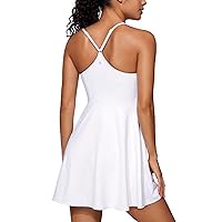 CRZ YOGA Women's Tennis Workout Dress with Built-in Bra & Shorts Athletic Golf Dress Exercise Pockets Dresses