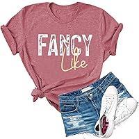 Womens Fancy Like Letter Print T Shirt Novelty Casual Country Music Graphic Tees Tops