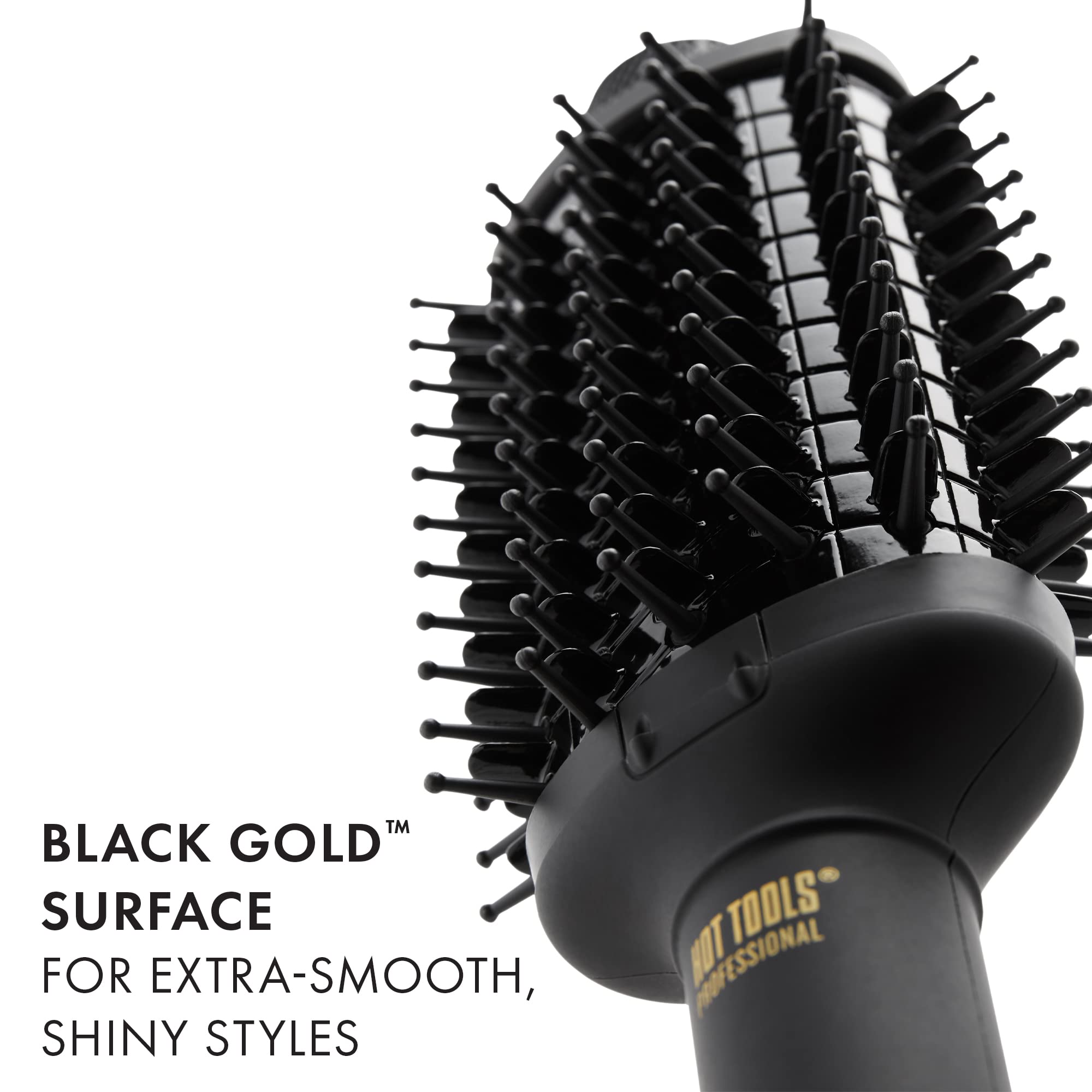 HOT TOOLS Pro Artist Heated Hair Styling Oval Brush, Black/Gold